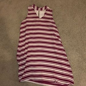 Pink Rose Striped Dress